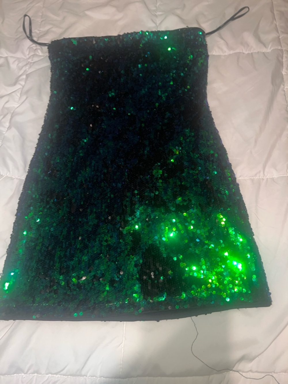 Forever 21 Green Sequin Backless Mini Dress